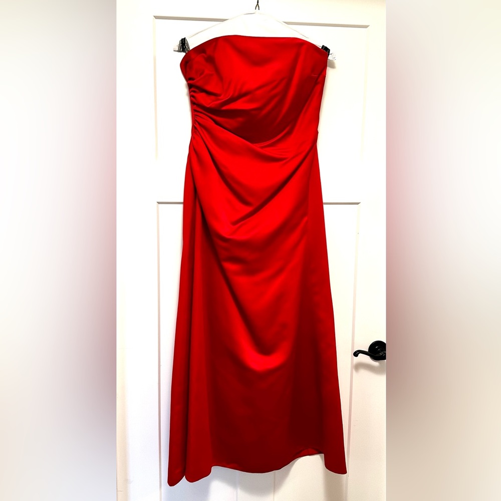 Stunning red satin formal gown